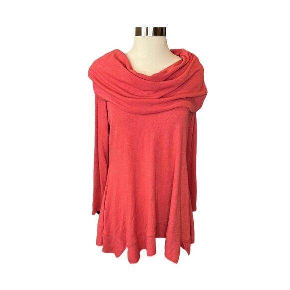 Soft Surroundings Cowl Neck Tunic Sweater Stretch Soft Pink Women Small - Picture 1 of 4